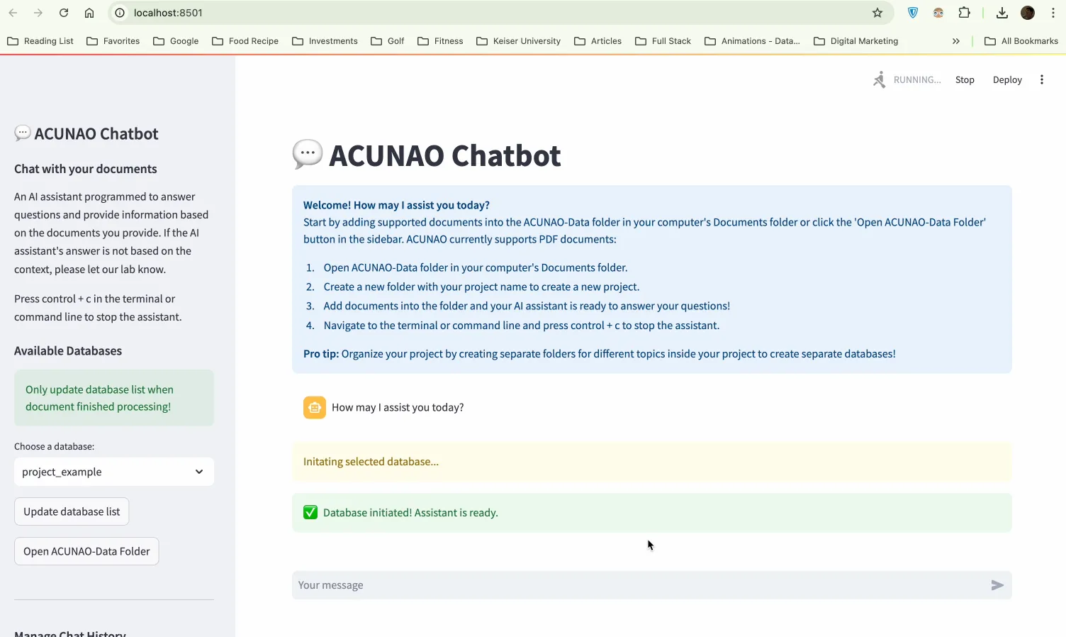 ACUNAO AI Chatbot GUI