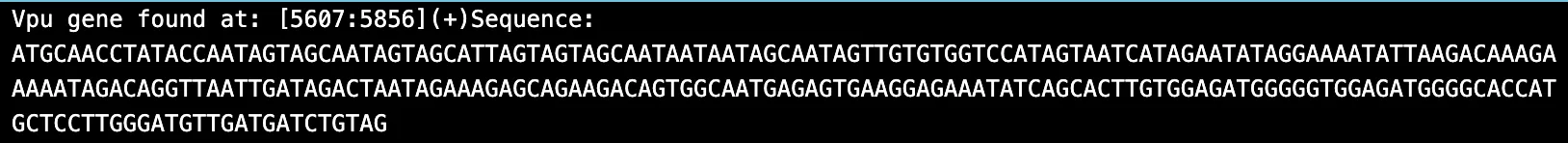 Figure 10. HIV-1 Vpu and Vpx content sample 1