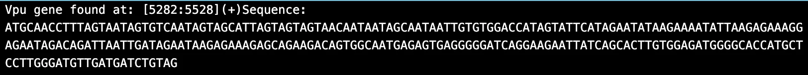 Figure 11. HIV-1 Vpu and Vpx content sample 2
