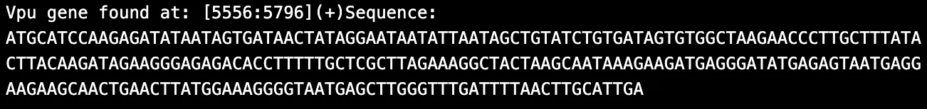 Figure 17. SIV Vpu and Vpx content sample 2